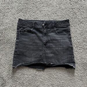 AE Stretch black denim mini skirt